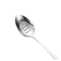 Engraved Stainless-Steel Coffee Spoon 7.7-Inch, Gift-Ready “Love You More” Tableware for Husband Wife Friends, Dishwasher-Safe Daily Use, 1Pc Soup Spoon