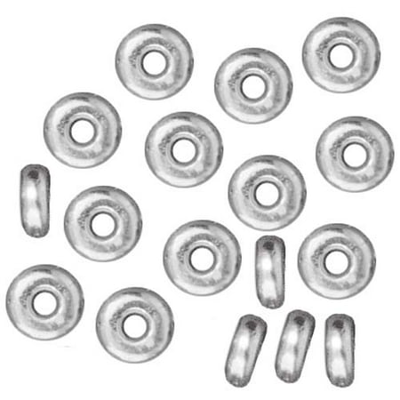 - Bright Silver Plated Lead-Free Pewter Disk Heishi Spacer Beads 4mm (50)