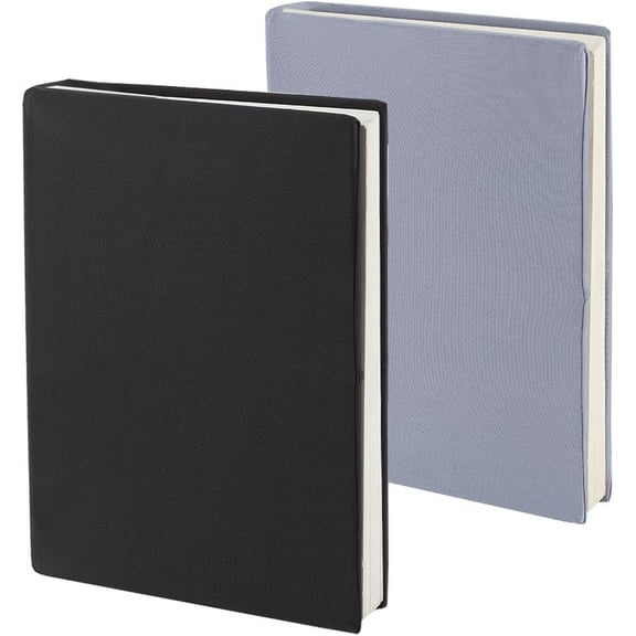 2 Colors Stretchable Book Cover Black Grayish Purple Washable Reusable Large Nylon Book Sleeve Book Protector Elastic Notebook Wraps for 9 x 11 inch Hardcover Books Textbook Gift diy