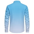 thumbnail image 4 of Men's Lapel Collar Business Shirt Gradient Long Sleeved Button Up Shirts Lapel Collar with Chest Pockets Casual Work Tops Business Shirt, 4 of 9