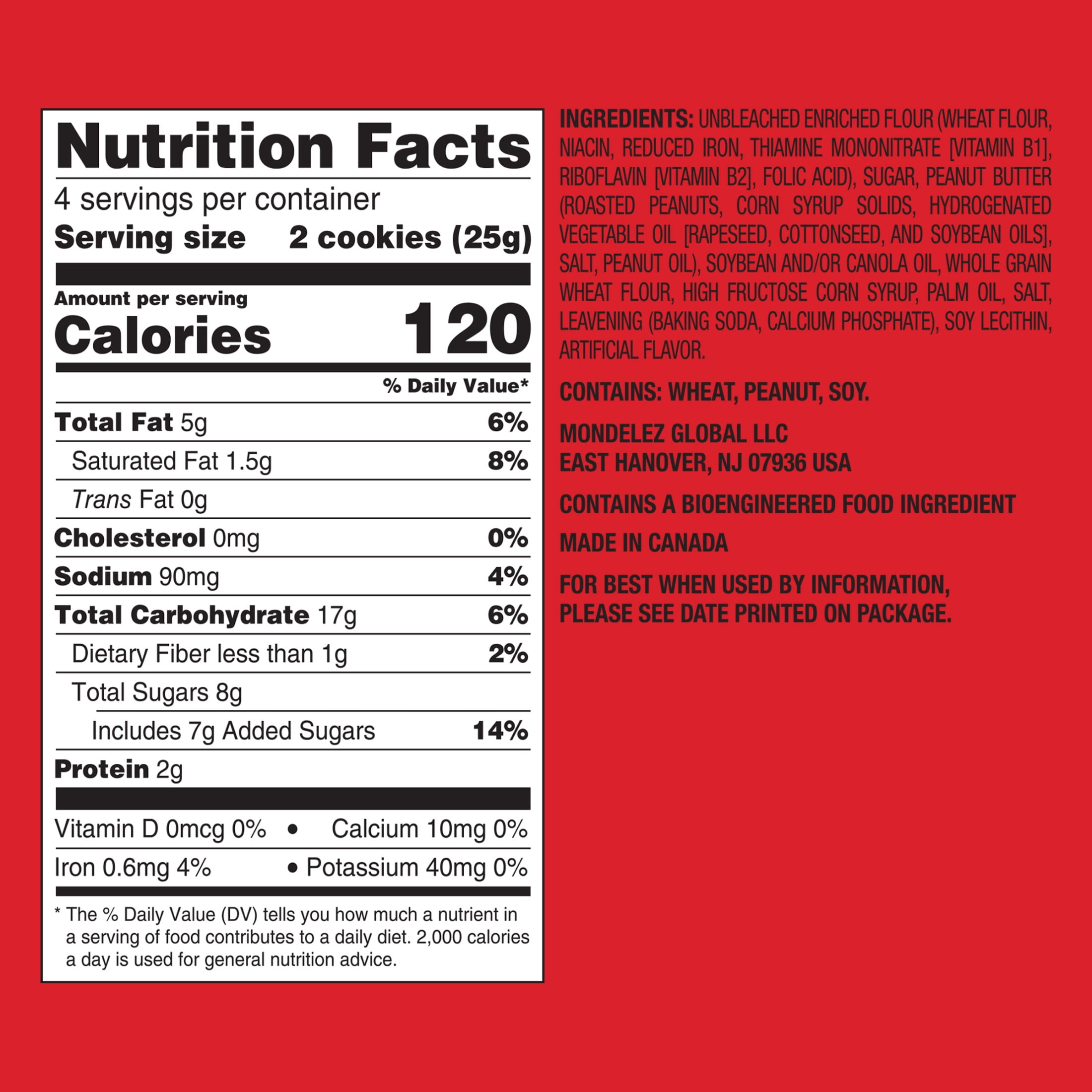 (2 pack) NUTTER BUTTER Peanut Butter Sandwich Cookies, King Size, 3.5 oz