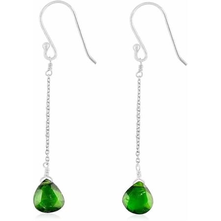 Natural Russian Chrome Diopside Pendant Necklace Rhodium Plated 925 Sterling Silver, Gemstone Necklace, Artisan Pendant, Silver Jewelry, Silver Wire, Dainty Pendant, Gift Her Heart Shape