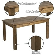 Jessamine 60 x 38 Rectangular Antique Rustic Solid Pine Farm Dining Table
