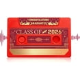 thumbnail image 2 of Retro Cassette Tape Class of 2026 Graduation Keepsake, Voice Recordable Talking Greeting Card, Reusable Audio Message Gift Red, 2 of 9