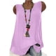 thumbnail image 1 of ICHUANYI Clearance Women's Summer Solid Color Casual Tank Tops Loose Fit Pleated Round Neck Sleeveless Tops(Purple, XXL) ICHUANYI WER2023080915422, 1 of 9