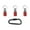 Red, variant on 3pcs Non-Slip Drill Bit Holder Key Chain 1/4 Bit Holder for Nut Driver Keychain