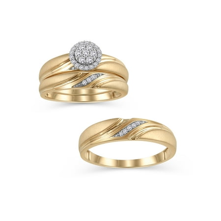 Forever Bride 10K YG FB 1/5 CTTW RND DIA TRIO SET