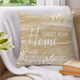 thumbnail image 3 of Pillow Covers 20x20 Set of 2, Vintage Tan Brown Throw Pillow Covers Decorative Couch Cushion Cover, Farmhouse Florals Leaf Coastal Home Microfiber Soft Square Pillowcases for Bedroom Living Room Sofa, 3 of 9