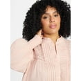 thumbnail image 4 of Terra & Sky Women's Plus Size Lace Inset Blouse with Long Sleeves, Sizes 0X-5X, 4 of 5