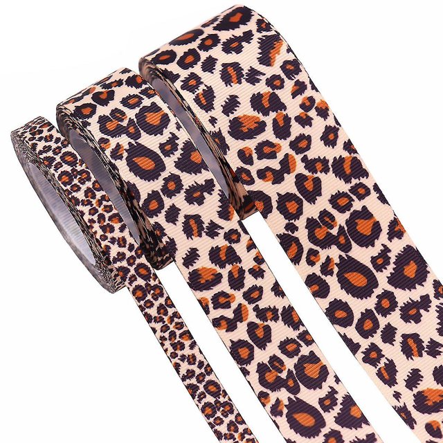 3 uds cinta de grosgrain con estampado de leopardo cintas de leopardo cinta artesanal Compatible con lazos para el cabello fabricación de diademas y