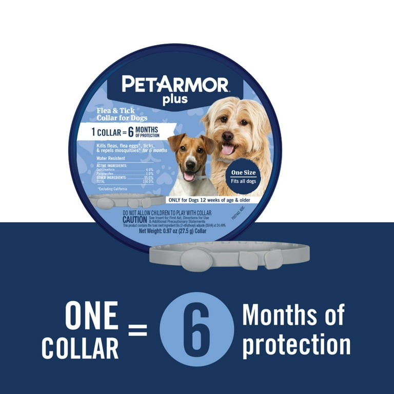 PetArmor Plus Flea and Tick Collar for Dogs One-Size Fits All,