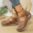 thumbnail image 2 of Juosiy Sandals for Women Comfortable Dressy Closed Toe Ankle Strap Summer Slip On Walking Wedges, 2 of 6