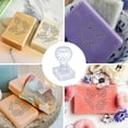 thumbnail image 3 of PH DIY Soap Stamp Leaf Handmade Soap Stamp Mold Imprint Stamp 1.3 Inch Square Natural Soap Chapter Soap Stamp with Handle for DIY Handmade Soap Envelope Invitation Cards Craft Making Clear, 3 of 6