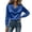 Blue, variant on Women Cowl Neck Draped Satin Blouse, Long Sleeve Lantern Cuff Silky Top, Elegant Casual Formal Dressy Satin Shirt (Pink,M)