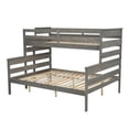 thumbnail image 6 of Bellemave Twin XL Over Queen Bunk Beds, Solid Wood Bunk Bed Frame with Ladder, Space Saving Bunk Beds for Teens Adults, No Box Spring Needed（Gray）, 6 of 10