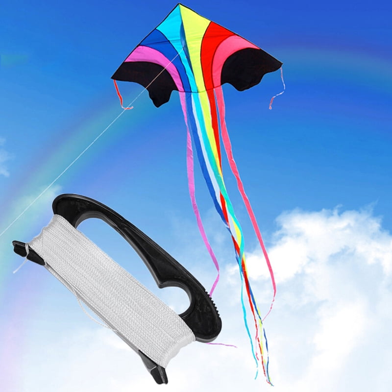100M Flying Kite Line String with Shape Winder Handle Board Outdoor Kite Acc 