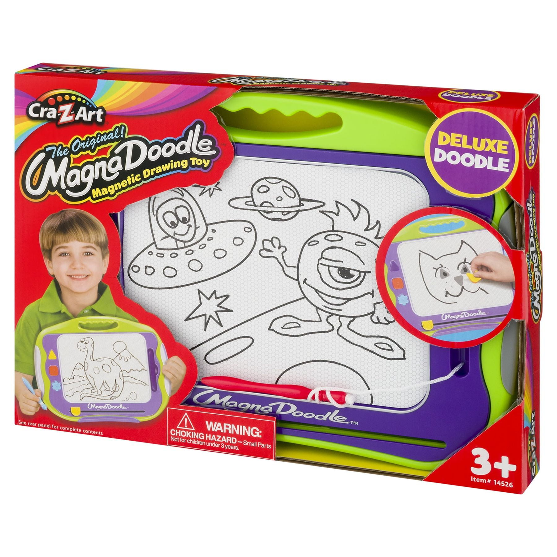 Cra-Z-Art Retro Magna Doodle Magnetic Drawing Board for kids 3 and up,  Blue/White