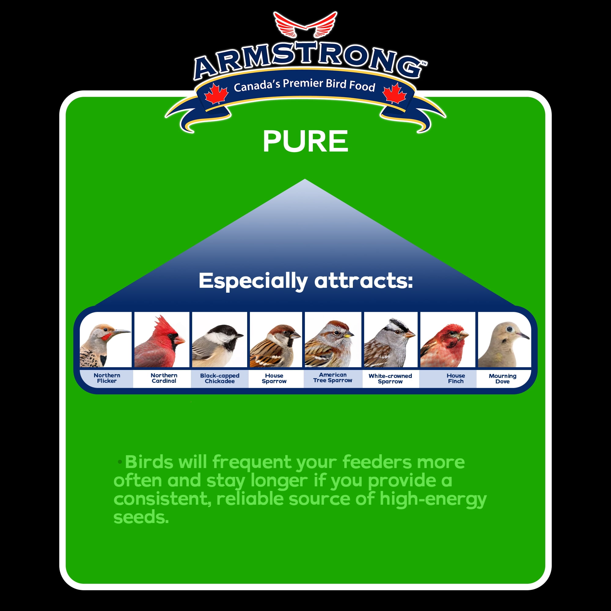 Armstrong Wild Bird Food Royal Jubilee Pure Bird Seed Blend, 20 Pounds - No-Mess, No-Sprouting Formula for Clean & Easy Feeding