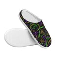 thumbnail image 3 of Daiia Neon Mardi Gras Print Women’s Fuzzy Slippers Memory Foam Lightweight House Shoes Cozy Loafer Flannel House Shoes-40/41, 3 of 7