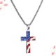 thumbnail image 5 of 1 unidad de collar con forma de cruz de bandera americana, colgante creativo para el cuello de mujer, decoración colgante de moda (plata), 5 of 8