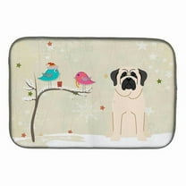 Christmas Presents between Friends Mastiff White Dish Drying Mat