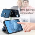 thumbnail image 5 of Wallet Case for Google Pixel 9 / 9 Pro, Adjustable Detachable Crossbody Zipper Purse Case with Card Holder & Kickstand, PU Leather Flip Folio Case for Google Pixel 9 / 9 Pro, Blue, 5 of 11