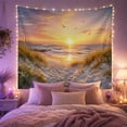 thumbnail image 2 of Sandy Beach Path with Sea Grass at Golden Sunset, Serene Coastal for Beach Lovers, Ocean Nature Wall Art, Housewarming Gift, Tapestry Wall Hanging for Bedroom and Living Room, 2 of 7