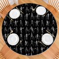 thumbnail image 2 of Black Halloween Dancing Skeleton Pattern Round Fitted Tablecloth with Elastic Edge,Dining Table Cover Waterproof,Outdoor Round Tablecloth for Camping,Dining,Indoor and Outdoor, 2 of 7