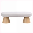 thumbnail image 3 of Dining Bench | Versatile Upholstered Fabric Bench, Wood Legs, 300 LBS, No Assembly for Dining/Bedroom/Entryway | Beige | Fabric, 3 of 11