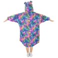 thumbnail image 2 of FORMRS Wearable Blanket Hoodie with Sleeves for Kids Cozy Flannel Sweatshirt, Colorful Starfish, 2 of 7