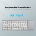 thumbnail image 3 of Foldable bt Keyboard, 3 Folds  Cordless Portable Keyboard with Touchpad, Travel Keyboard for Tablet PC Smartphone, Cordless Foldable Portable Keyboard, 3 of 8