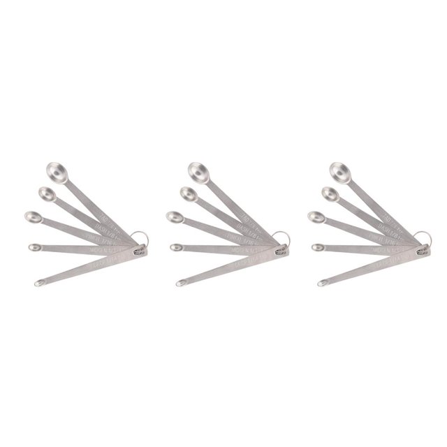 Toystoory Paquete de 5 cucharas medidoras de acero inoxidable, cucharas de cocina con mango largo, herramientas de medida, restaurante, cabeza redondeada Type1 NO1 Toystoory CBP432912