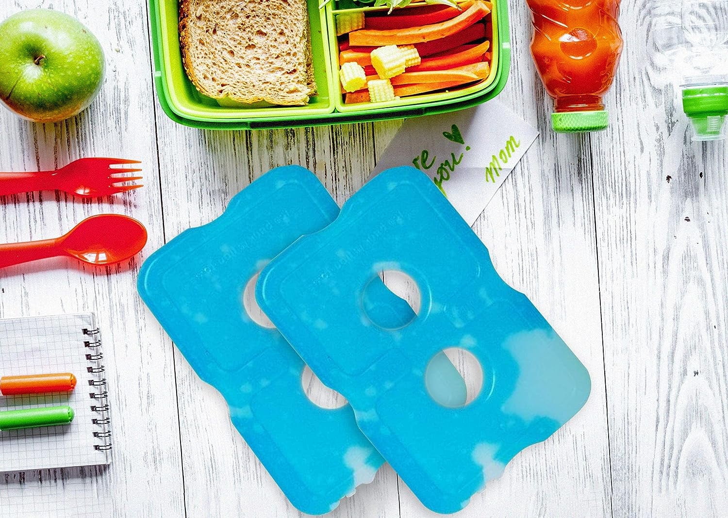 Healthy Packers Reusable Ice Packs for Lunch Box and Cooler, Blue, 6 Pack