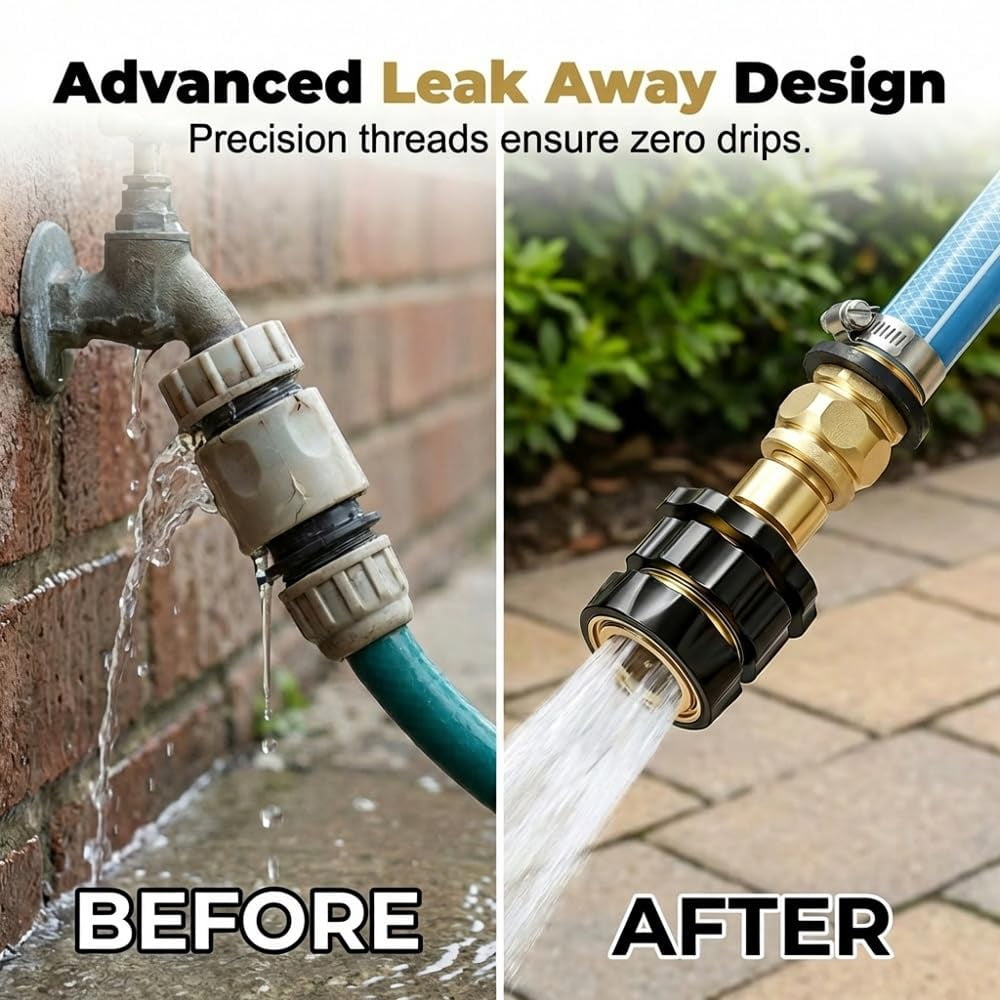 Garden Hose Quick Connector, 2026 New 3/4 Inch Male and Female Garden Hose Fitting Quick Connector, Quick Connect Garden Hose Fittings, Easy Connect Water for Sprinkler & Pressure Washer