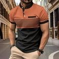 thumbnail image 2 of Krdevn Men's Casual Ribbed Lapel Button Business Color Block T Shirt for Men,XXL, 2 of 4