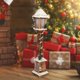 thumbnail image 4 of Farol navideño, luz nocturna, farola de madera para repisa de chimenea, iglesia de invierno Marrón, 4 of 6