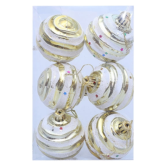 Shatterproof Christmas Pendant Ornaments - Decorative Hanging Baubles for Festive Indoor and Outdoor Tree Decorations 6PCS