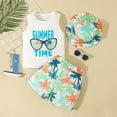 thumbnail image 2 of TOWED22 Infant Baby Boy Outfits 2pcs Sleeveless Shirt Top + Cute Print Elastic Waist Shorts Soft Summer Clothes Set(Orange,1-2 Y), 2 of 9