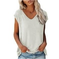 thumbnail image 2 of SHOPESSA Womens Tops Sleeveless Tank Tops V Neck Tunic Tops Summer Basic Loose Solid Color Casual Shirts Fit Blouse, 2 of 5