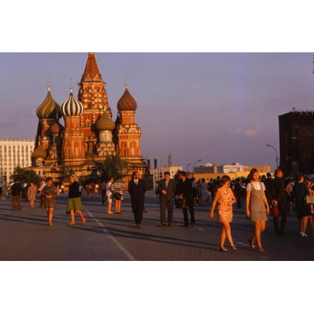 St. Basils in Evening light, Red Square, Moscow , c1970s Print Wall Art By CM