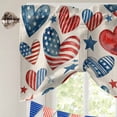 thumbnail image 5 of Independence Day Tie Up Valances Curtain, Adjustable Kitchen U. S. Flag Themed Love Heart Five-Pointed Stars Retro Valances for Windows Rod Pocket Short Curtains Set for Bedroom/Bathroom, 60"x18", 5 of 9