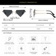 thumbnail image 3 of Vintage Rave Party Festival Eyeglasses Triangle Sunglasses for Women Retro Shades Diamond Shaped Rimless Sun Glasses ORANGE YELLOW, 3 of 8