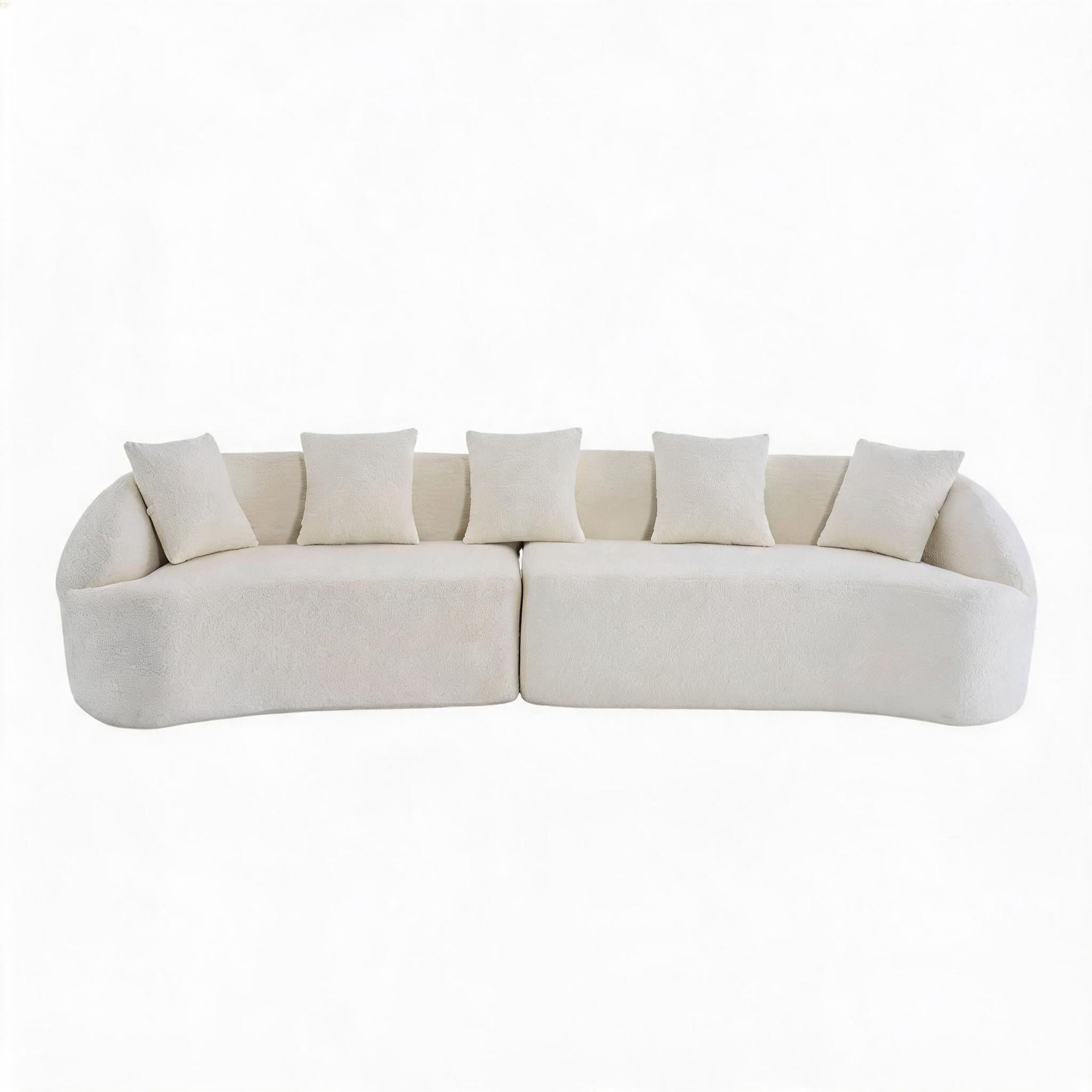 Sailvan 110" Curved Modular Sectional Sofa, High-Density Chenille Sleeper Couch for Living Room