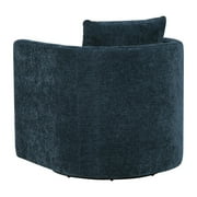 Comfort Pointe Sheldon Navy Blue Fabric Swivel Barrel Accent Chair