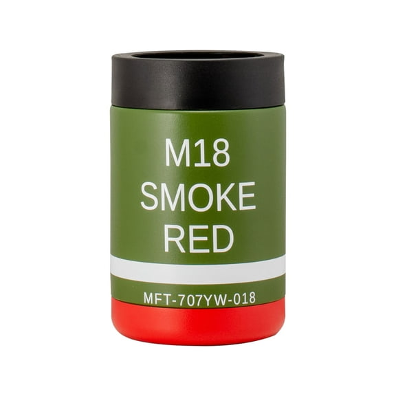 Mission First M18 Red Smoke Can Cooler, Green / Red, 12oz