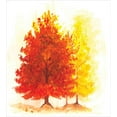 thumbnail image 3 of Leaves Duvet Cover Set, 2 Different Fall Tree in Distinctive Color in Watercolors Design Woodland Boho, Decorative 3 Piece Bedding Set with 2 Pillow Shams, Queen Size, Yellow Orange, by Ambesonne, 3 of 3