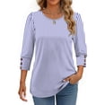 thumbnail image 3 of Fantaslook Womens Tops 3/4 Sleeve with Buttons Dressy Casual Blouses Summer Shirts Beach Vacation Trendy Clothes, 3 of 8