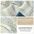 thumbnail image 6 of Nanshing Merida 7 Piece Stripes Comforter Set , White Blue , King Size , Jacquard, 6 of 7