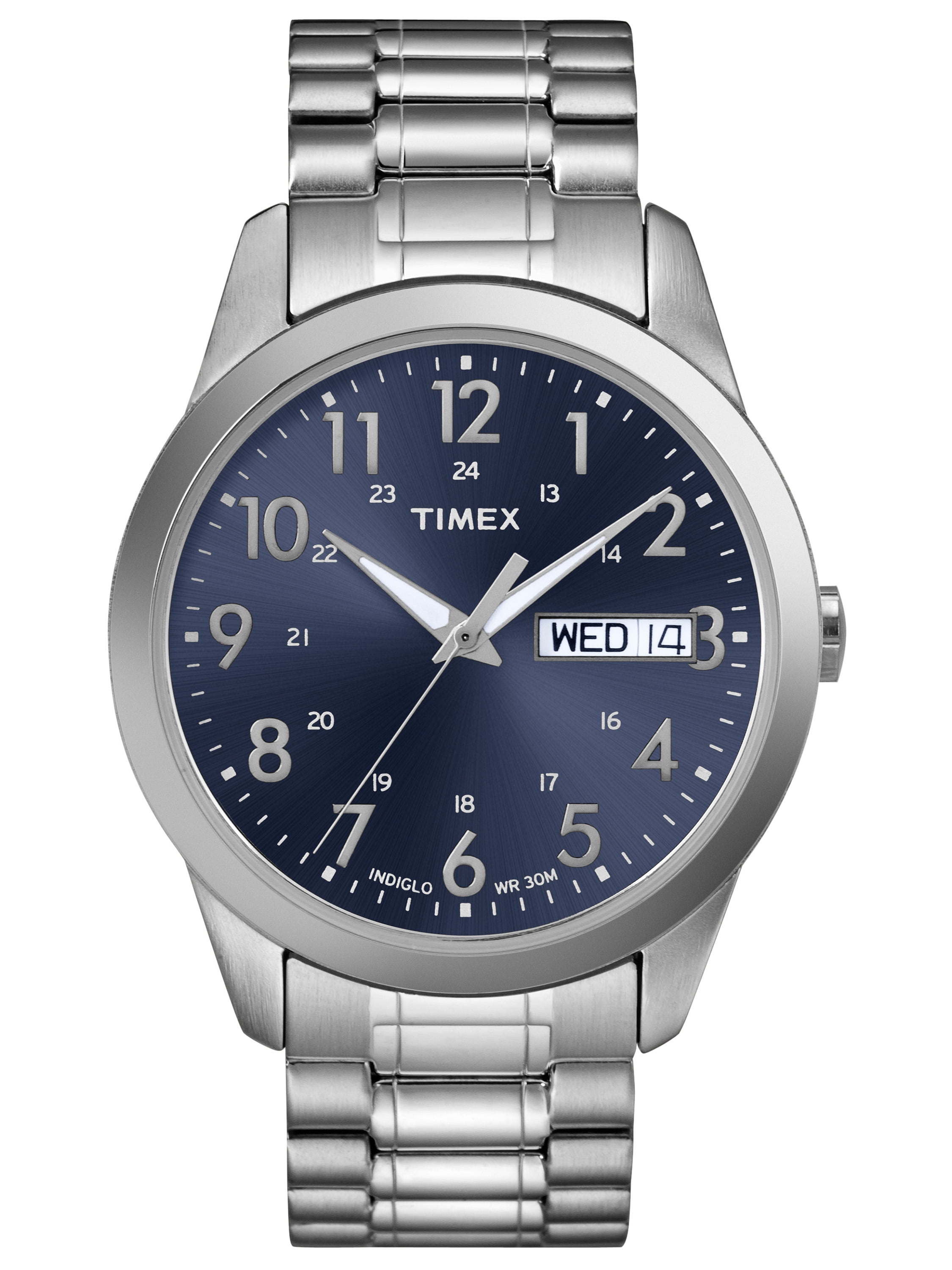 Timex Men's South Street Sport Watch, Silver-Tone Stainless Steel Expansion Band by Timex