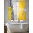 thumbnail image 5 of Abstract Graffiti Sheer Curtains 63 Inches Long 2 Panels Watercolor Yellow Gray Light Filtering Semi Sheer Window Curtains Drapes for Bedroom Living Room 52"x63", 5 of 7